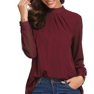 Blouse Women Loose Casual Long Sleeve Tops Layered